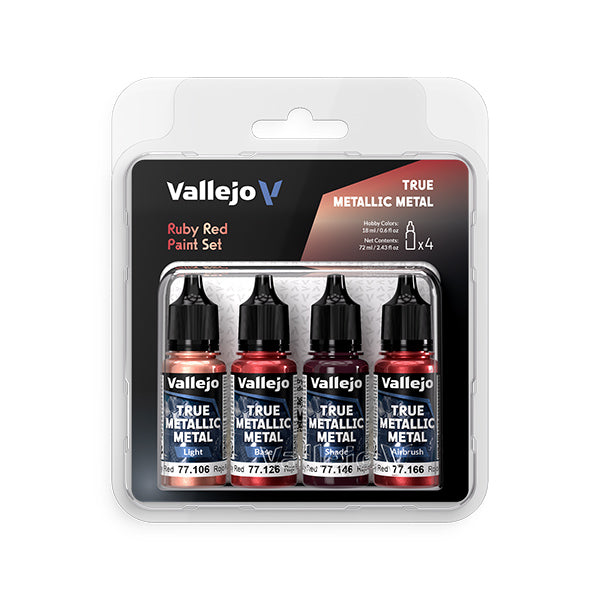True Metallic Metal Set: Ruby Red (4 color set), 18ml