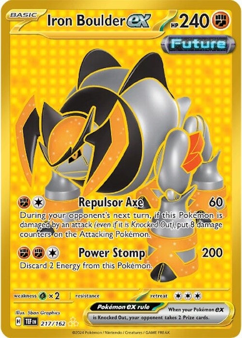 Pokemon Temporal Forces Hyper Rare Iron Boulder ex #217