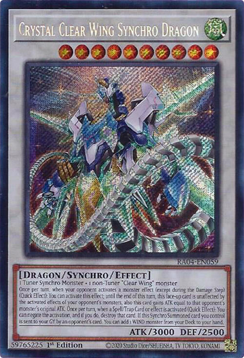 Crystal Clear Wing Synchro Dragon [RA04-EN059] Secret Rare