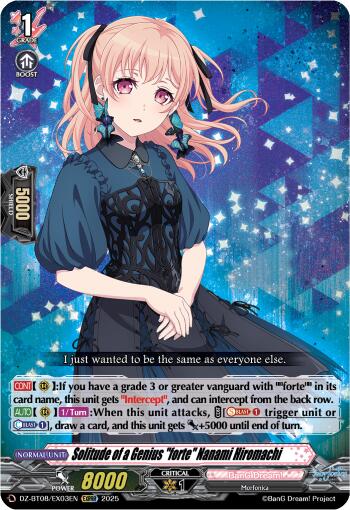 Solitude of a Genius "forte" Nanami Hiromachi (EXRRR) (DZ-BT08/EX03EN) [Knights 0f Rebirth]