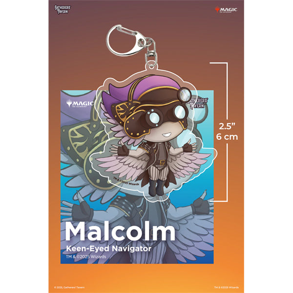 Keychain: MTG Acrylic Partner Commanders- Malcolm Keen-Eyed Navigator