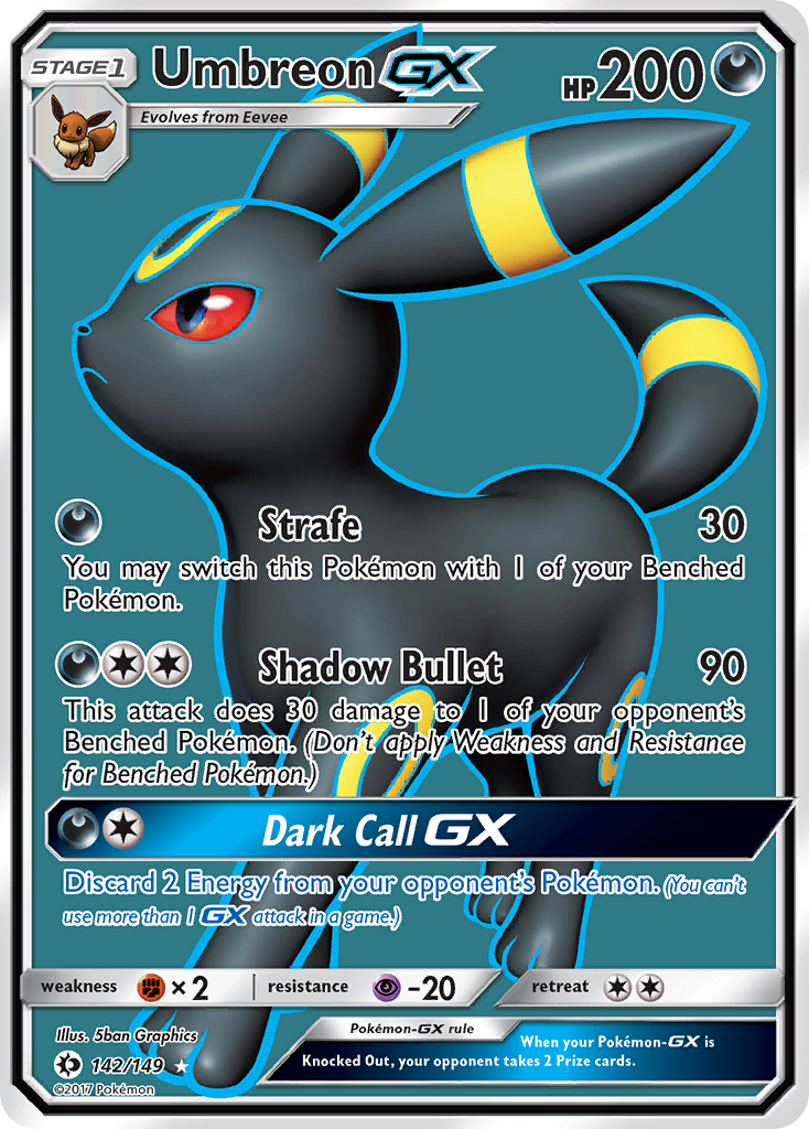 umbreon pokemon card price Umbreon GX (142/149) [Sun & Moon: Base Set]