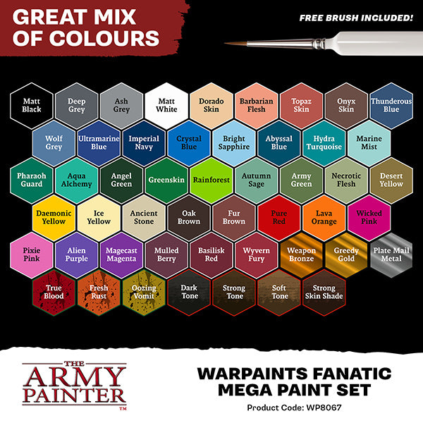 Warpaint: Fanatic Mega Paint Set (50 colors + 1 brush)