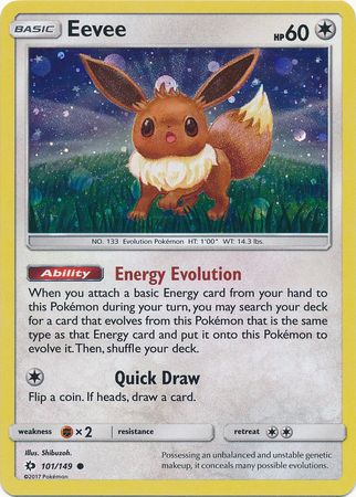 Eevee (101/149) (Cosmos Holo) [Sun & Moon: Base Set]