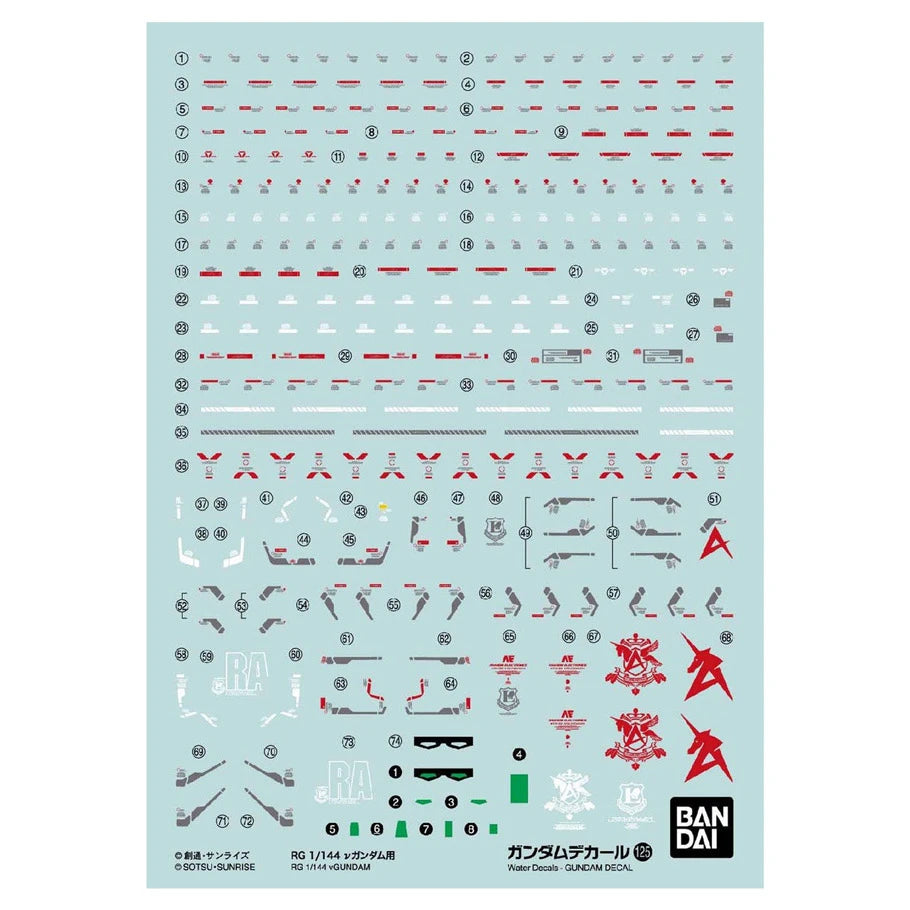 Gundam: Real Grade: 1/144: Char's Counterattack: DECAL 125 vGundam