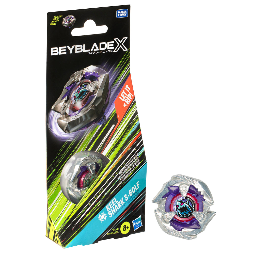 Beyblade X Keel Shark 3-60LF Booster Pack Set with Takara Tomy Attack Type Top