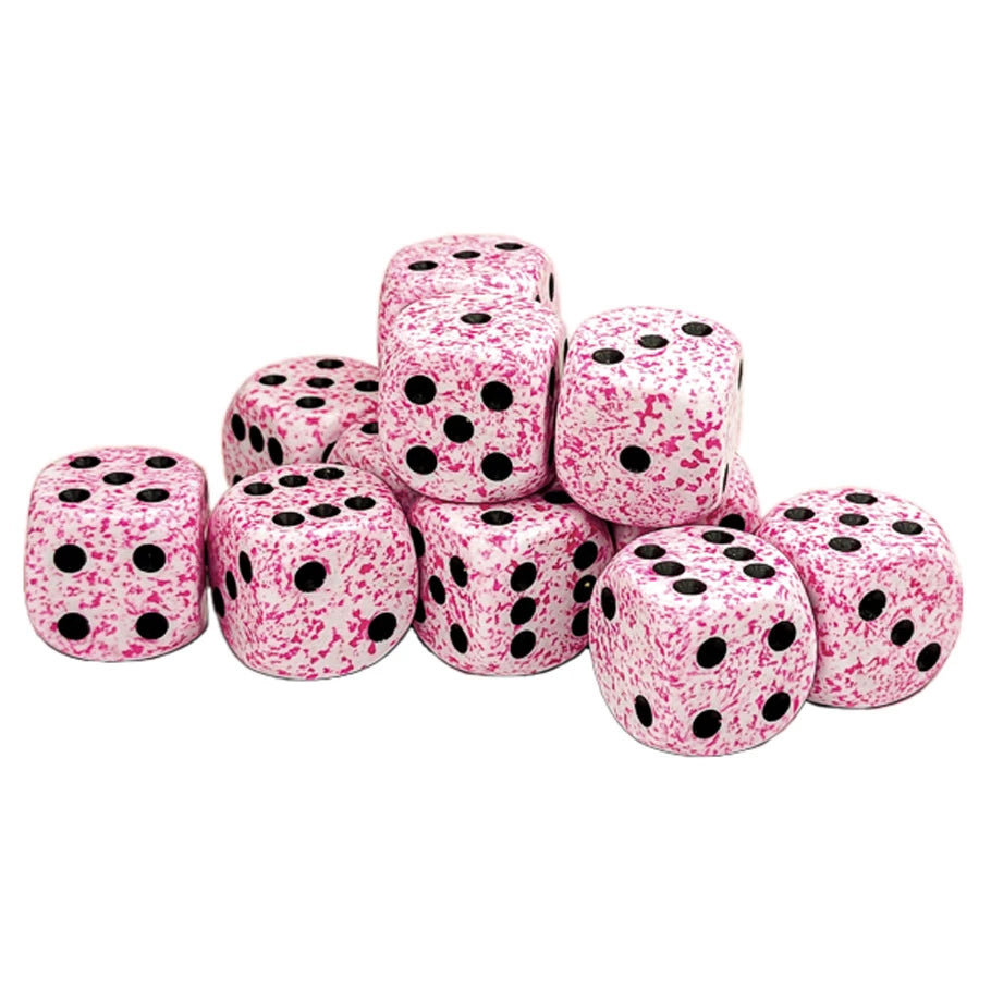 d6Cube 16mm Speckled: Pink (12)