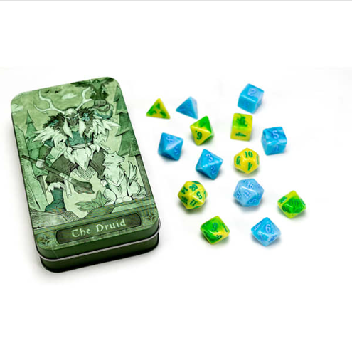 RPG Class dice:  Druid Set Tin (14 dice)