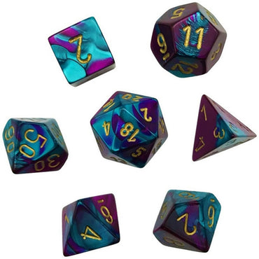 7-Die Set Mini Gemini: Purple-Teal/Gold