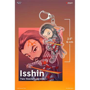 Keychain: MTG Acrylic Commanders - Isshin, Two Heavens as One
