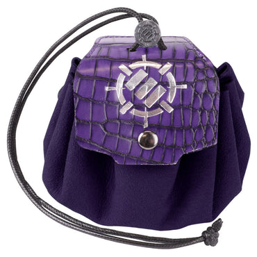 7-Set Enhance: Enamel Dice Set with Drawstring Pouch Purple