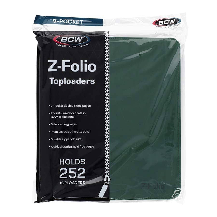BCW: Portfolio: 9-Pocket Zippered LX- Green