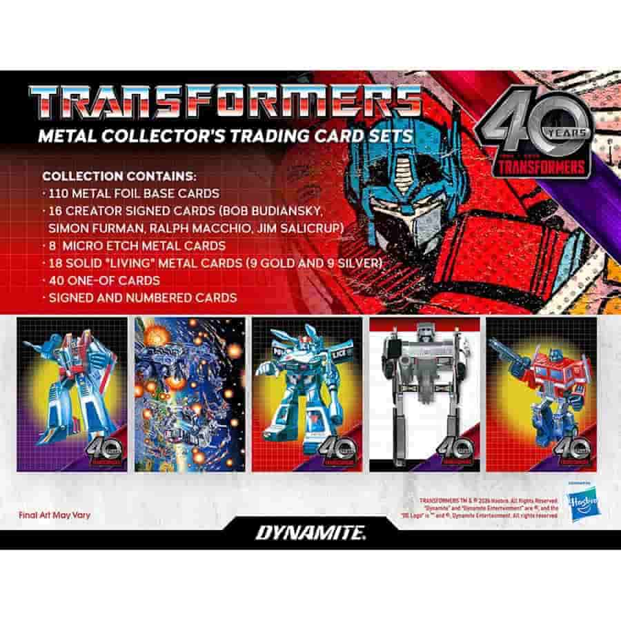 Transformers 40th Anniversary Metal Collector’s Trading Cards Hobby Display Box 24ct