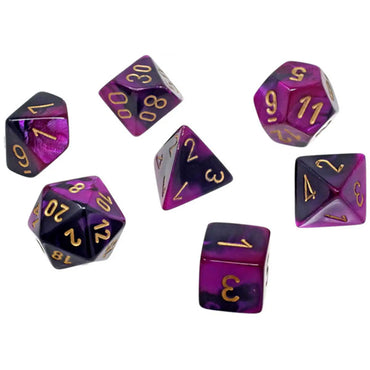 7-Die Set Mini Gemini: Black-Purple/Gold