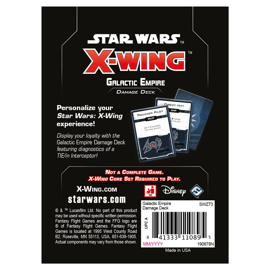 Star Wars X-Wing 2nd Edition: Galactic Empire Damage Deck