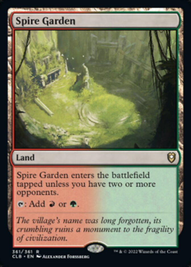 Magic the Gathering Trading Card Game Commander Legends: Dungeons & Dragons Battle For Baldur's Gate Rare Spire Garden #361