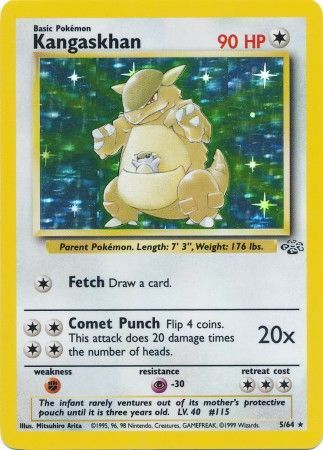kangaskhan pokemon card value 5 64 Kangaskhan (5) - Jungle [HOLO] [Unlimited] [Moderately Played]