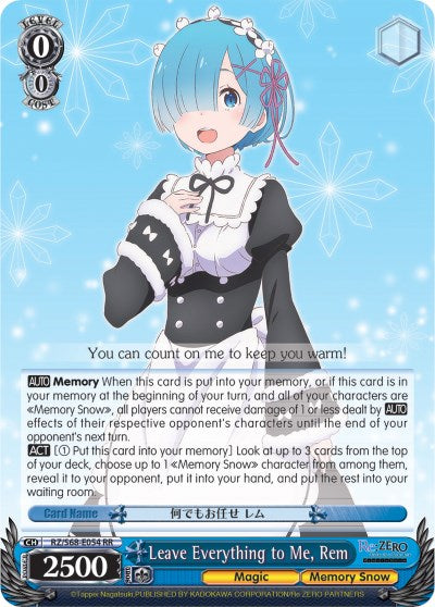 Leave Everything to Me, Rem (RZ/S68-E054 RR) [Re:ZERO Memory Snow]